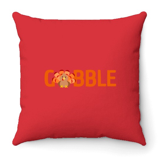 GOBBLE TURKEY PODIATRIST FUNNY THANKSGIVING Throw Pillows