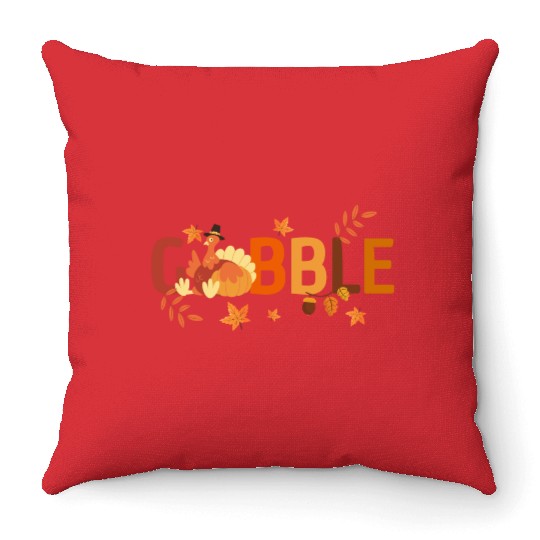 GOBBLE TURKEY PODIATRIST FUNNY THANKSGIVING Throw Pillows