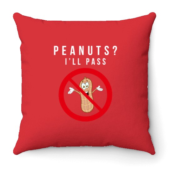 No Peanuts Allowed Throw Pillows