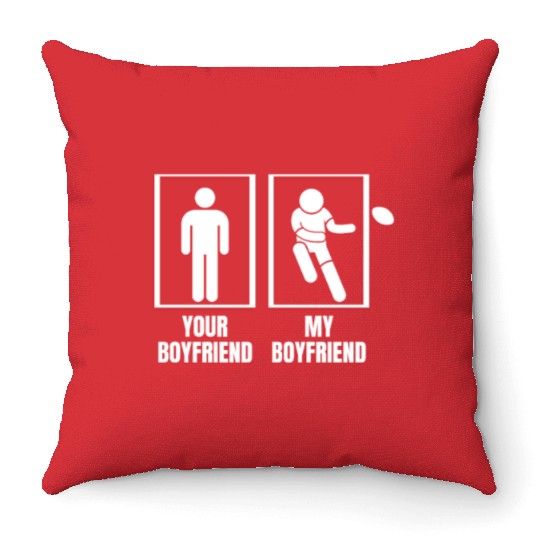 Rugby Player Your Boyfriend My Boyfriend Funny Throw Pillows