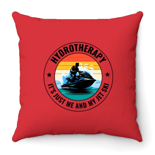 Jet Ski Hydrotherapy Ocean Adventure Watersports Throw Pillows