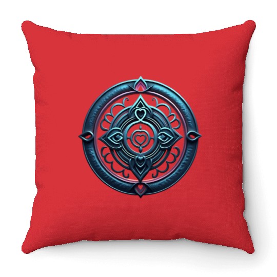 Sacred Heart Mandala Throw Pillows