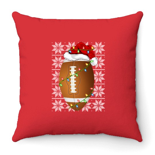Rugby Santa Throw Pillows