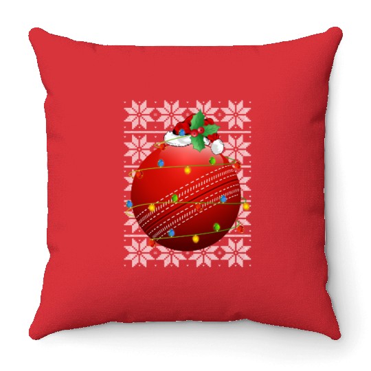 Cricket Ball Santa Throw Pillows