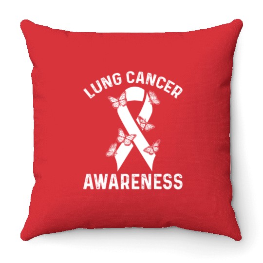 Lung Cancer Awareness Month Support Throw Pillows