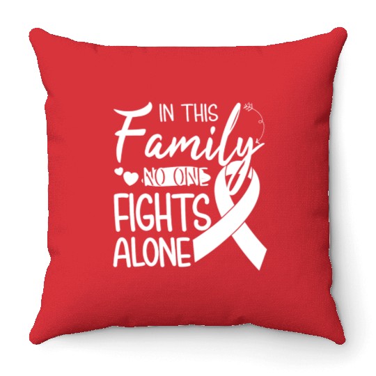 No one fights alone Lung Cancer Awareness Month Throw Pillows