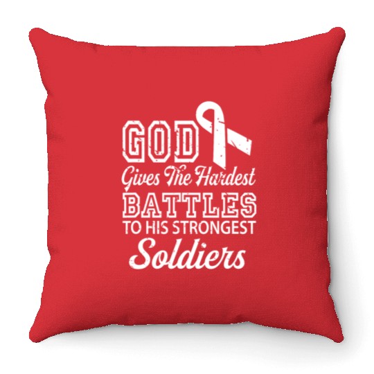 Jesus Prayer Lung Cancer Warrior Lung Cancer Throw Pillows