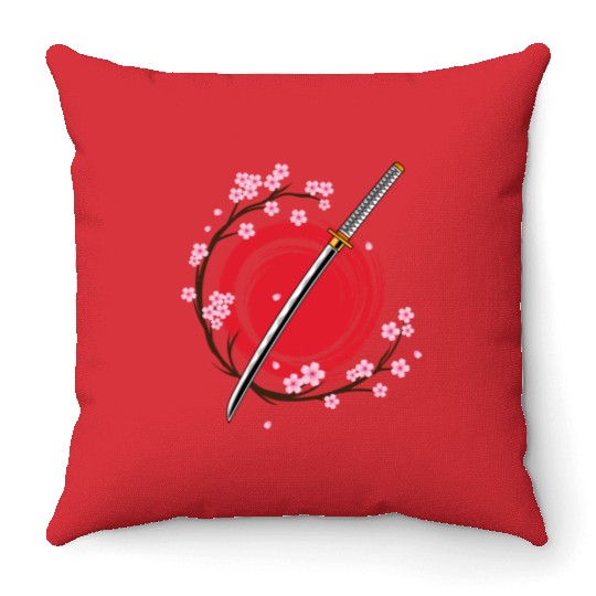 Cherry Blossom Japanese Harajuku Manga Sakura Throw Pillows