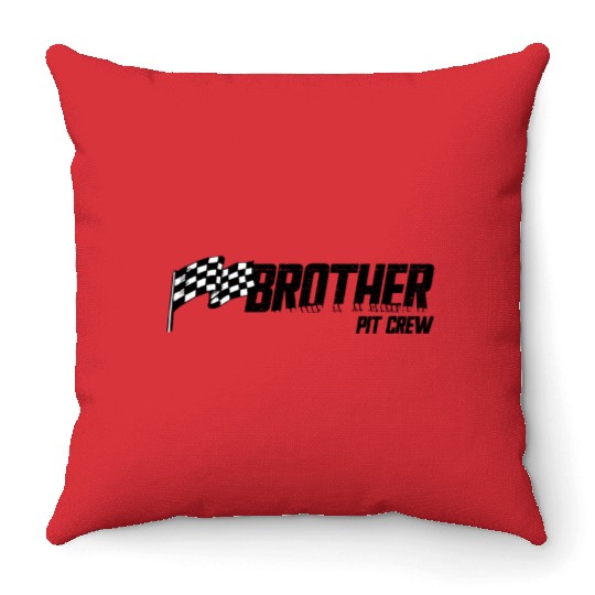 Pit Crew Brother Race Birthday Family Race Brother Throw Pillows