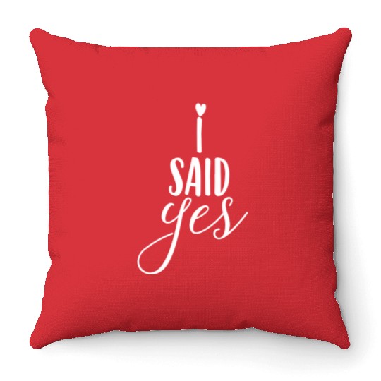 Bride Said Yes Wedding Engagement Bachelorette Throw Pillows