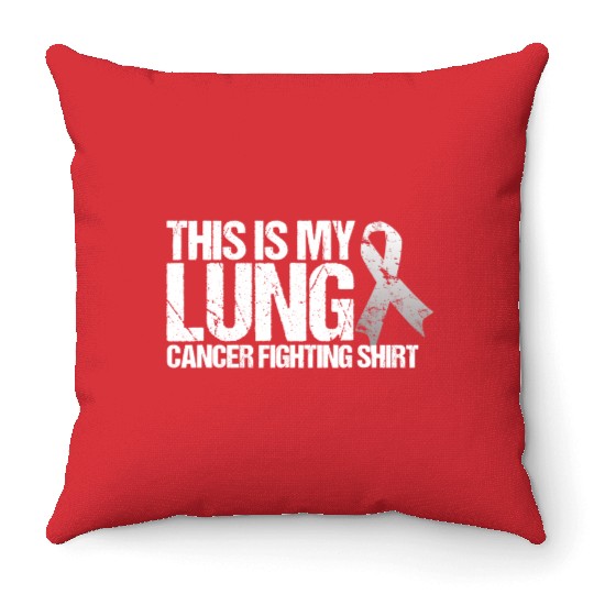 This Is My Lung Cancer Fighting Cancer Awareness Throw Pillows