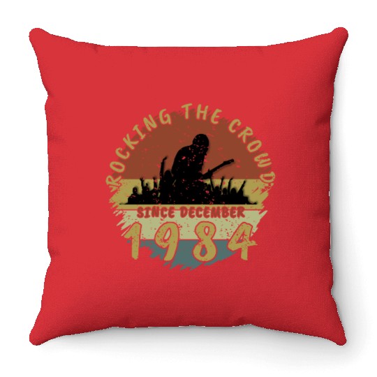 40th birthday Rocking this planet GIT 12/1984 Throw Pillows
