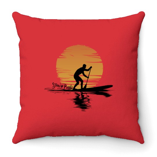 Stand Up Paddle Leisure Vacation Throw Pillows