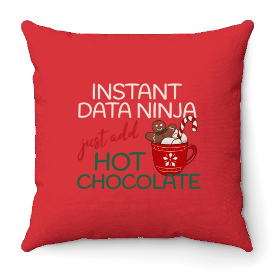 Data Ninja xmas hot Chocolate Christmas Throw Pillows