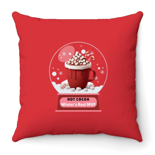 Hot Cocoa, Winter's Real MVP – Cozy Snow Globe Throw Pillows