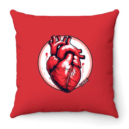 Anatomy of a Heart Throw Pillows