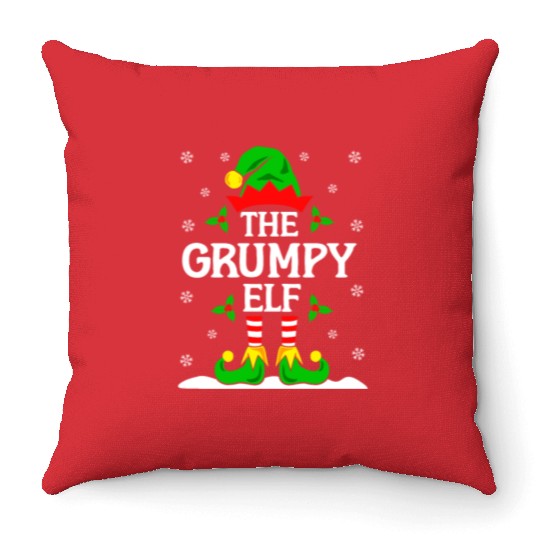 The Grumpy Elf Throw Pillows