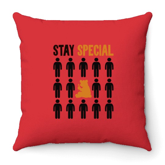 Stay Special Panda Bear Ailuropoda Melanoleuca Throw Pillows