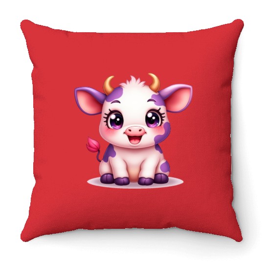 blueberry cow Gift unique Throw Pillows