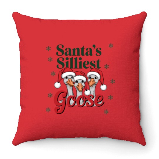 Cute Christmas, Santa Claus Funny Christmas Throw Pillows