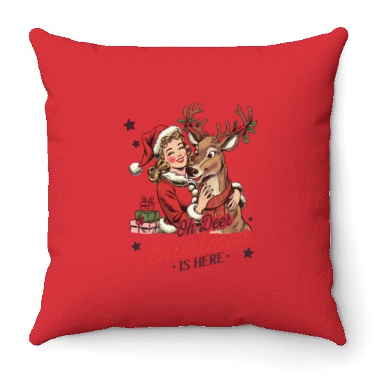 Santa Christmas, Merry Christmas Throw Pillows