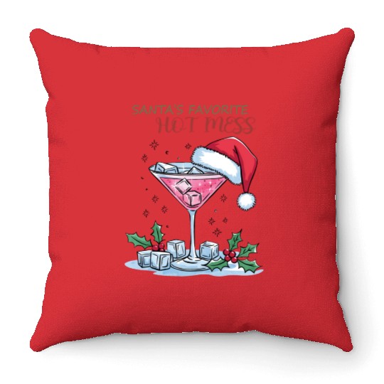 Santa Favorite Hot Mess, Merry Christmas Throw Pillows