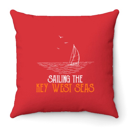 Florida SAILING THE KEY-WEST SEAS Florida Keys Throw Pillows