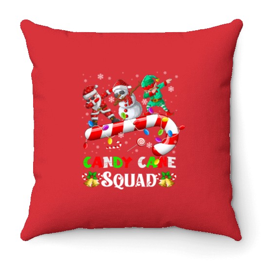 Dabbing Santa Elf Snowman Candy Cane Christmas Throw Pillows