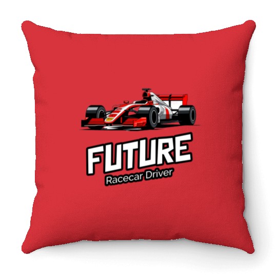 Future Racecar Driver Throw Pillows