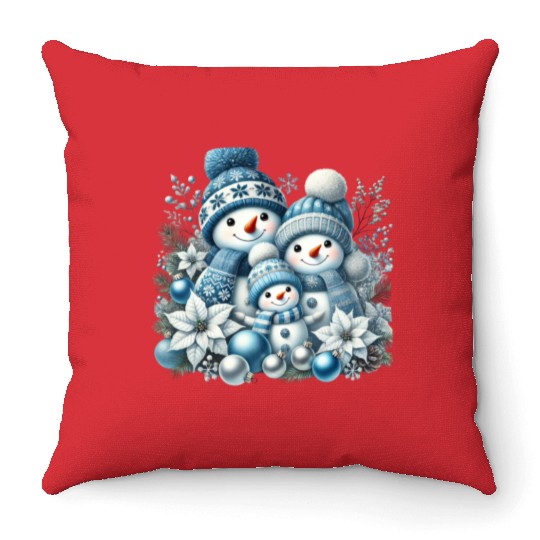 Snowman Christmas, Merry Christmas Throw Pillows