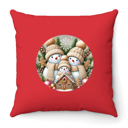 Snowman Christmas, Merry Christmas Throw Pillows