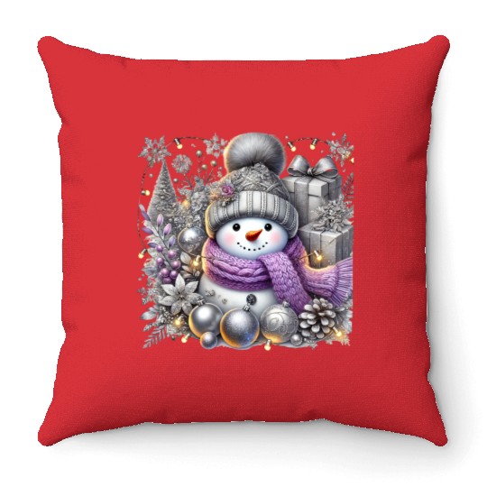 Snowman Christmas, Merry Christmas Throw Pillows