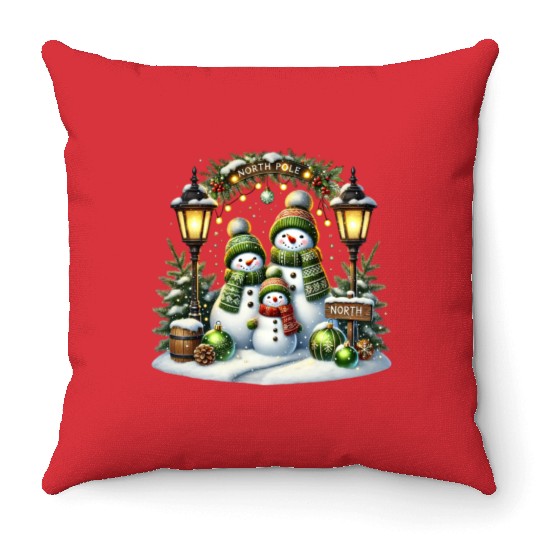 Snowman Christmas, Merry Christmas Throw Pillows