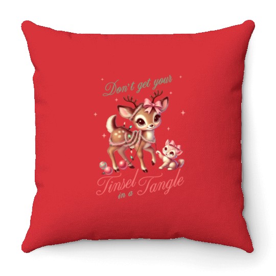 Don t Get Your Tinsel in a Tangle, Merry Christmas Throw Pillows