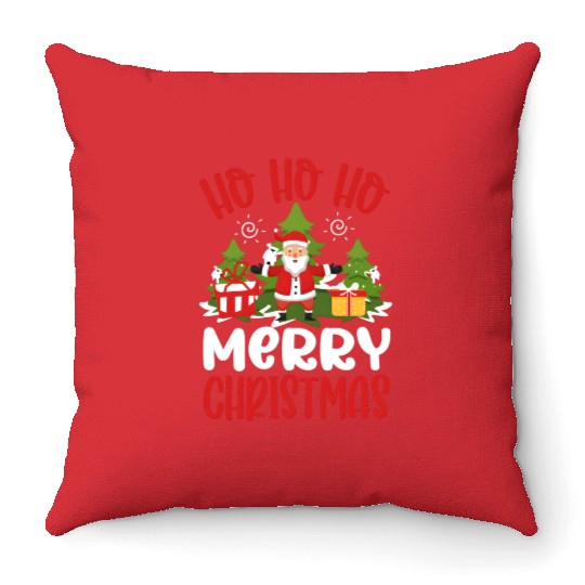 HOHOHO MERRY CHRISTMAS Throw Pillows