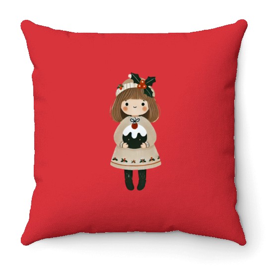 Merry Christmas, Christmas Vintage Throw Pillows