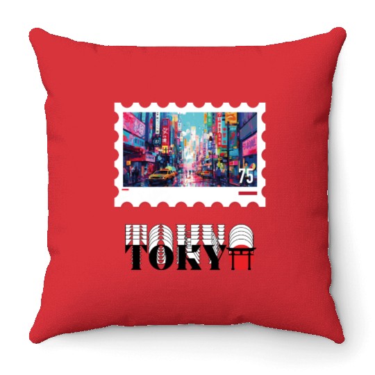 Tokyo: The Pulse of the Future Throw Pillows