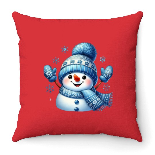 Snowman Christmas, Merry Christmas Throw Pillows