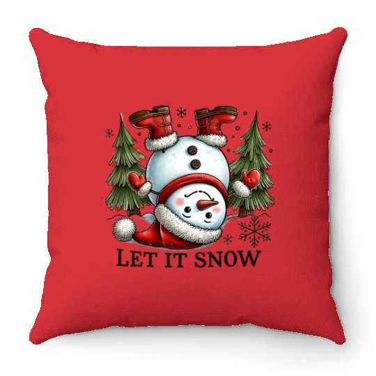 Snowman Christmas, Merry Christmas Throw Pillows