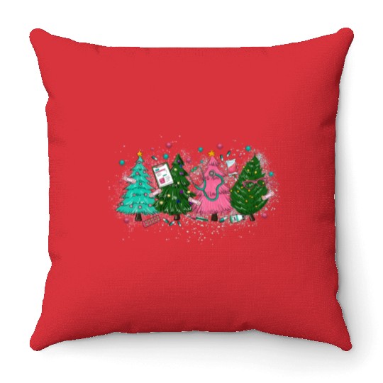 Christmas Tree, Merry Christmas Throw Pillows