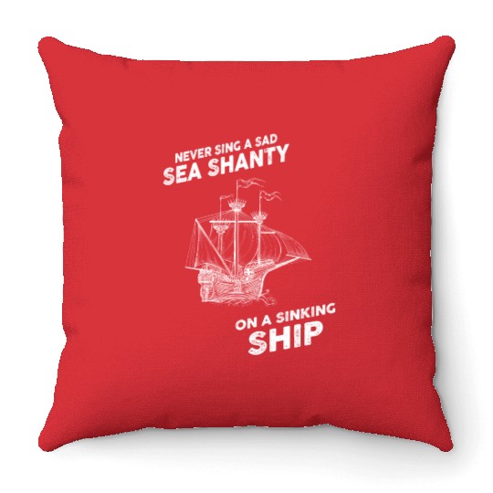 Sailor Meme Pirate Ship Ocean Sailing Throw Pillows