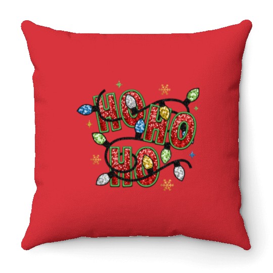 Ho Ho Ho Christmas, Merry Christmas Throw Pillows