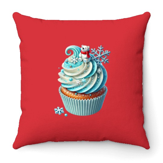 Christmas ice cream, Merry Christmas Throw Pillows