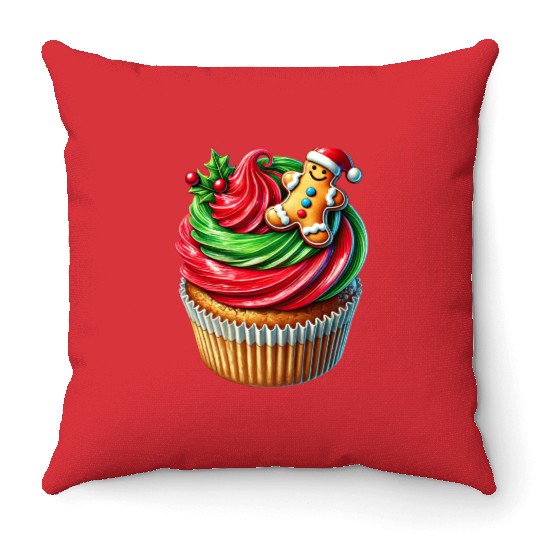 Christmas ice cream, Merry Christmas Throw Pillows