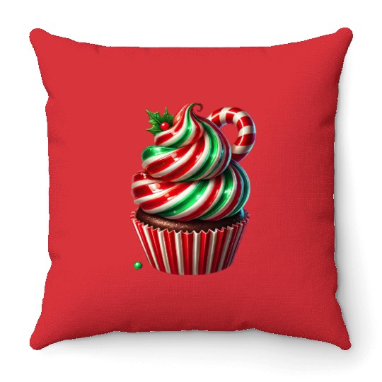 Christmas ice cream, Merry Christmas Throw Pillows