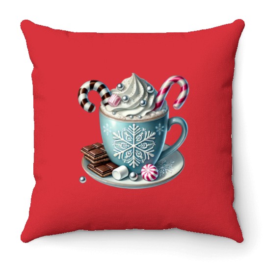Christmas ice cream, Coquette Chistmas Throw Pillows