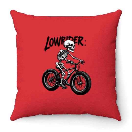 Lowrider Skeleton Art Throw Pillows