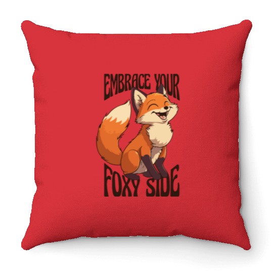 Embrace Your Foxy Side Canidae Caninae Red Fox Throw Pillows