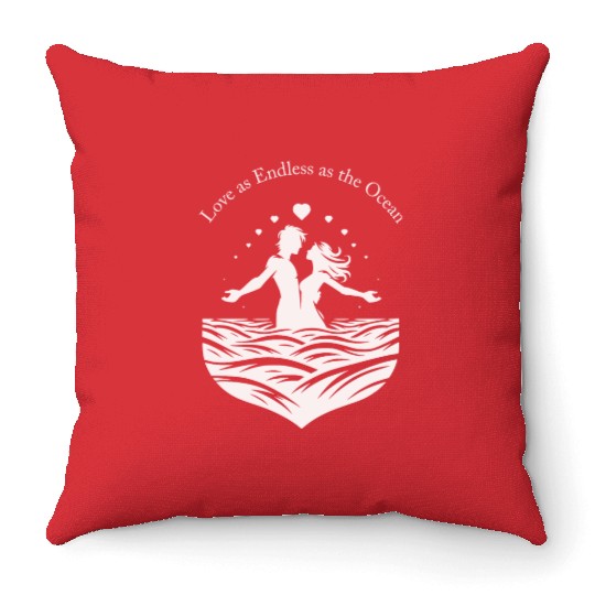 Love as Endless as the Ocean Throw Pillows