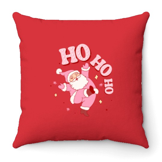 Ho Ho Ho, Merry Christmas Throw Pillows